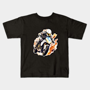 crazy motorcycle design Kids T-Shirt